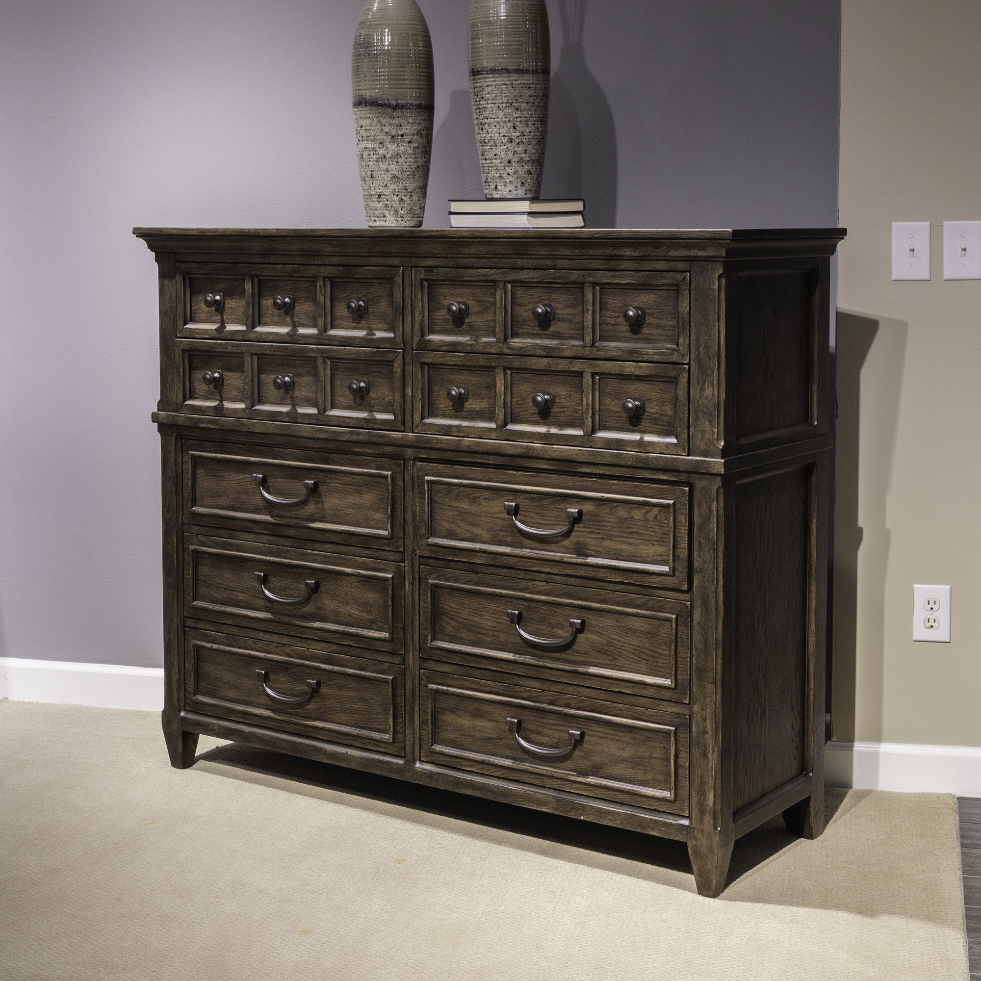Liberty Furniture Paradise Valley - 10 Drawer Chesser - Dark Brown | Meri Furniture