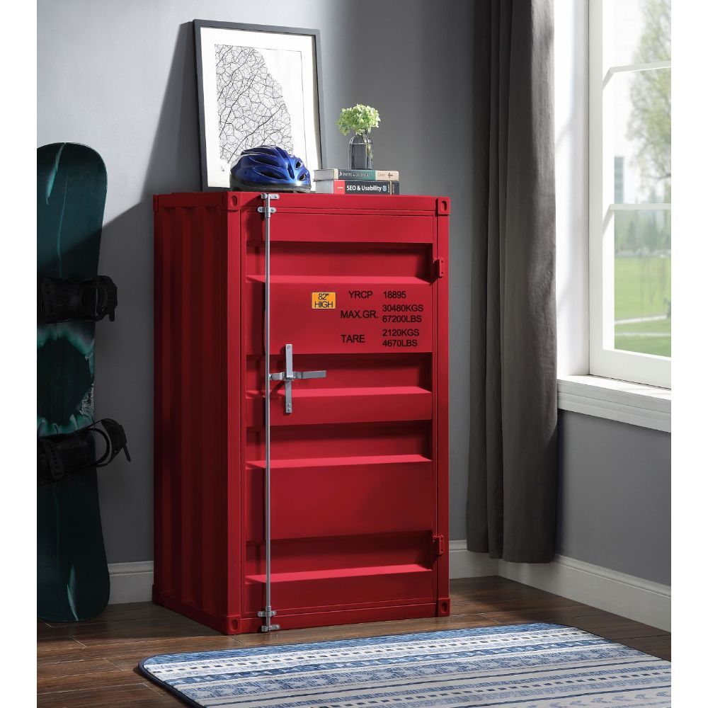 KD, Rectangular Chest • Storage: 1 Metal Door (Inside: 5 Compartments w/4 Metal Shelves) • Features: Metal Frame, Recessed Panels (Cargo Container Panels), Full-Length Container Lock • (NO LEGS) •• CONSTRUCTION •• Metal Case: Iron Plate (40 x 40mm)