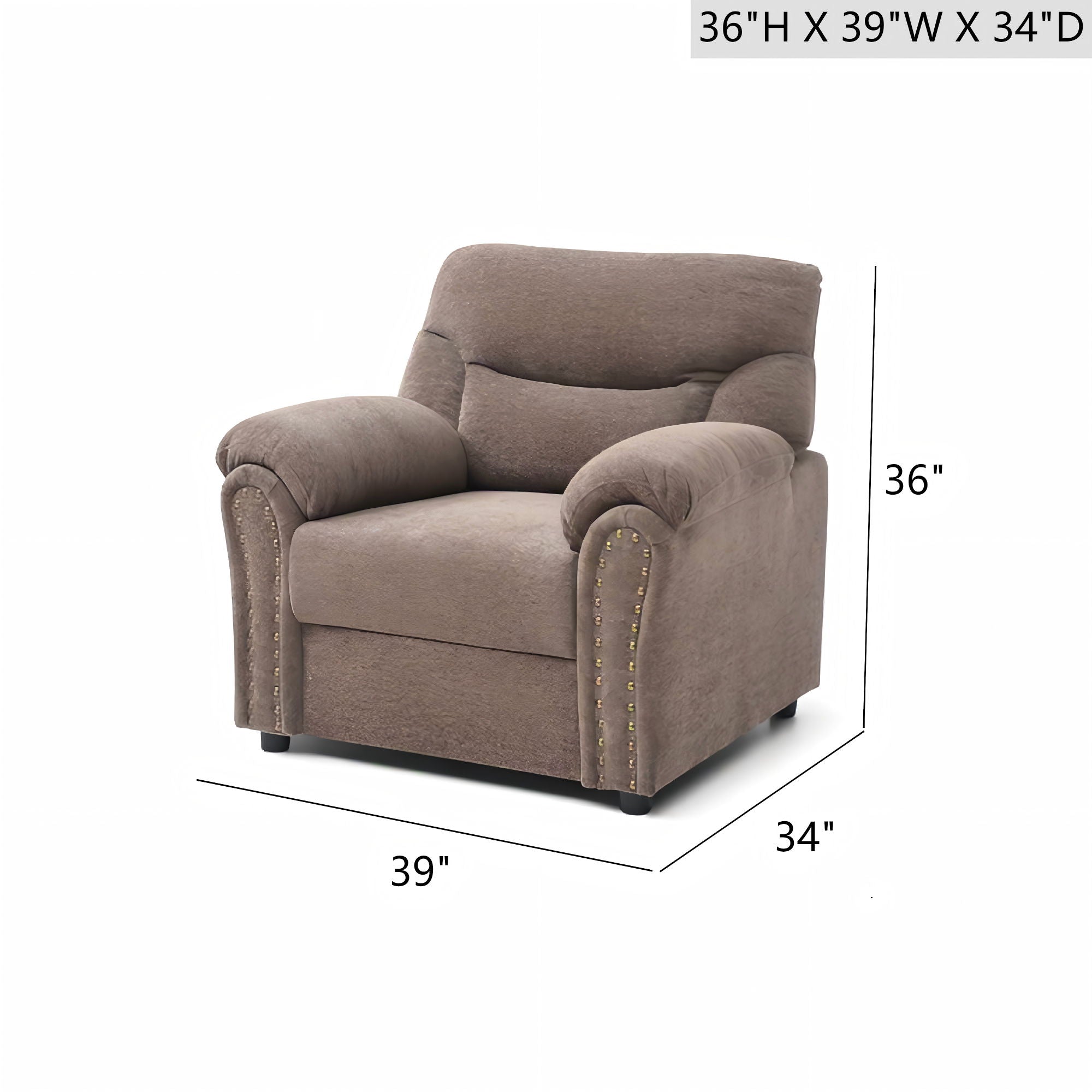 Hamilton - Chair With Hand Applied Nailhead Trim And Pillow Top Arm Cushions