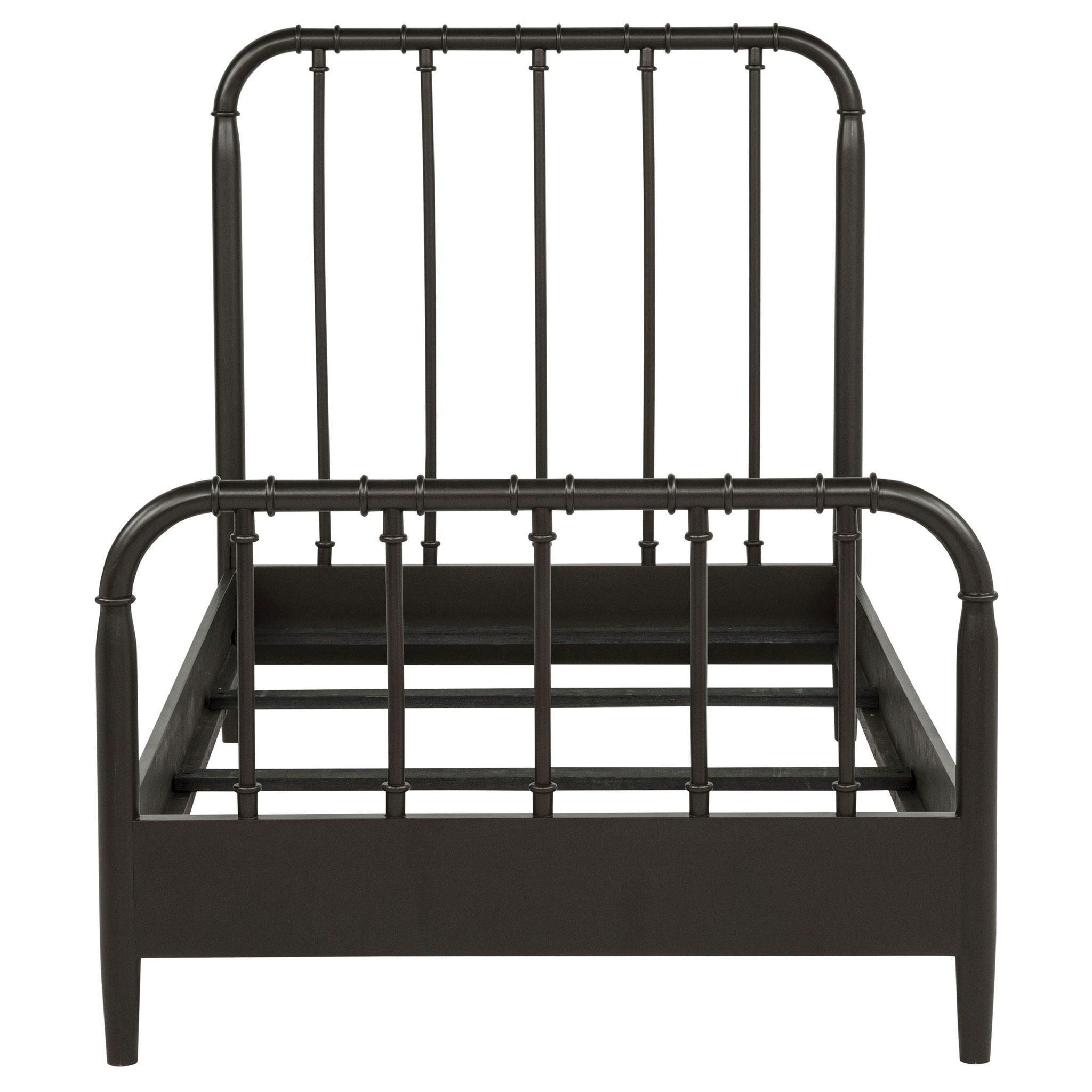 Rocco All Wood Water Pipe Open Frame Twin Bed Dark Bronze
