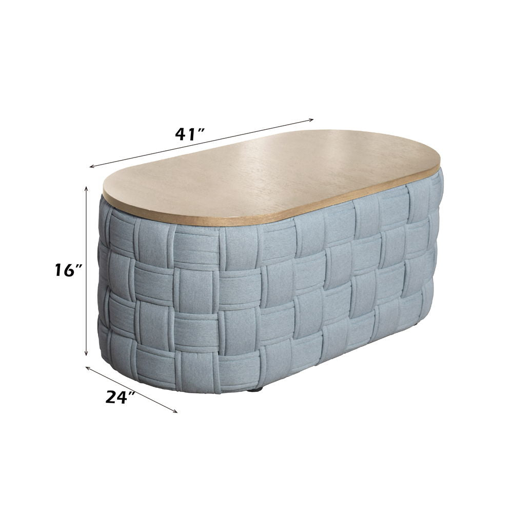 Saree - Coffee Table - Light Teal Chenille