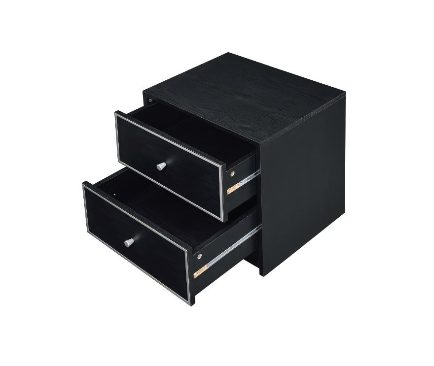 ACME Jabir - Accent Table - Black With Silver Trim | Meri Furniture