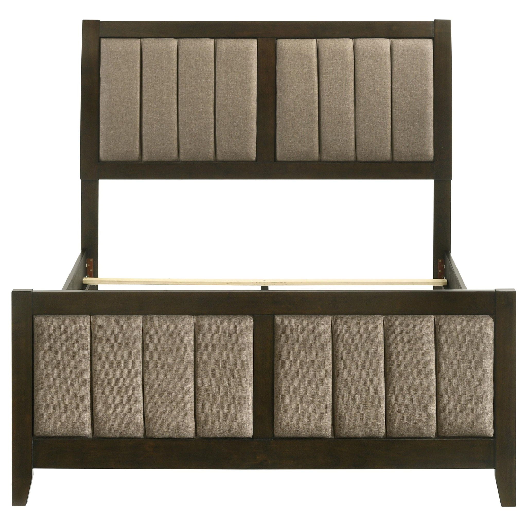Wilkes 51-inch Upholstered Full Bed Dark Cocoa