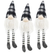 3 Pieces Sitting Gnome, Christmas Table Home Ornaments For Holiday Party Gifts - White / Gray