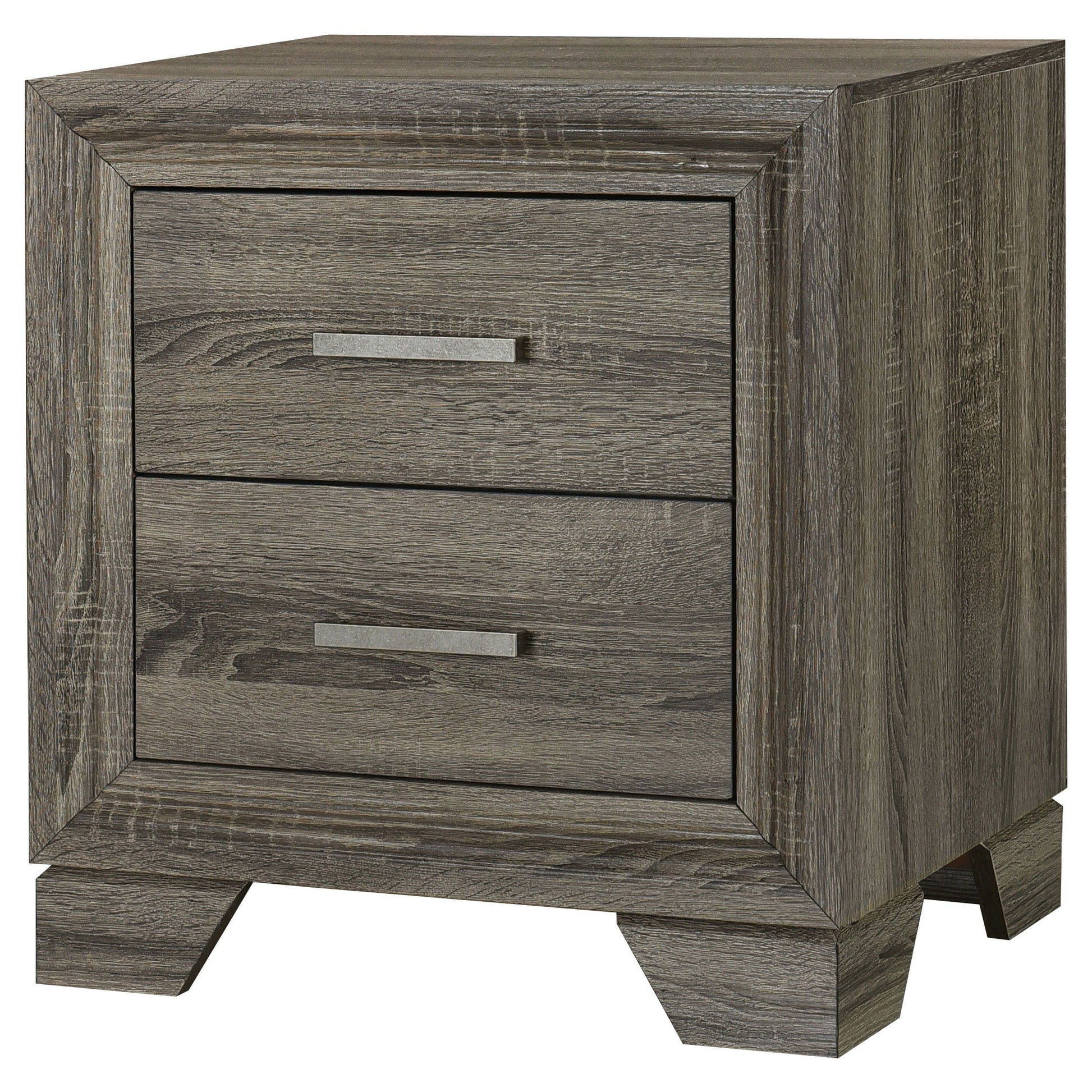 Coaster Fine Furniture Wright - 2-Drawer Nightstand Bedside Table - Brown Oak | Meri Furniture