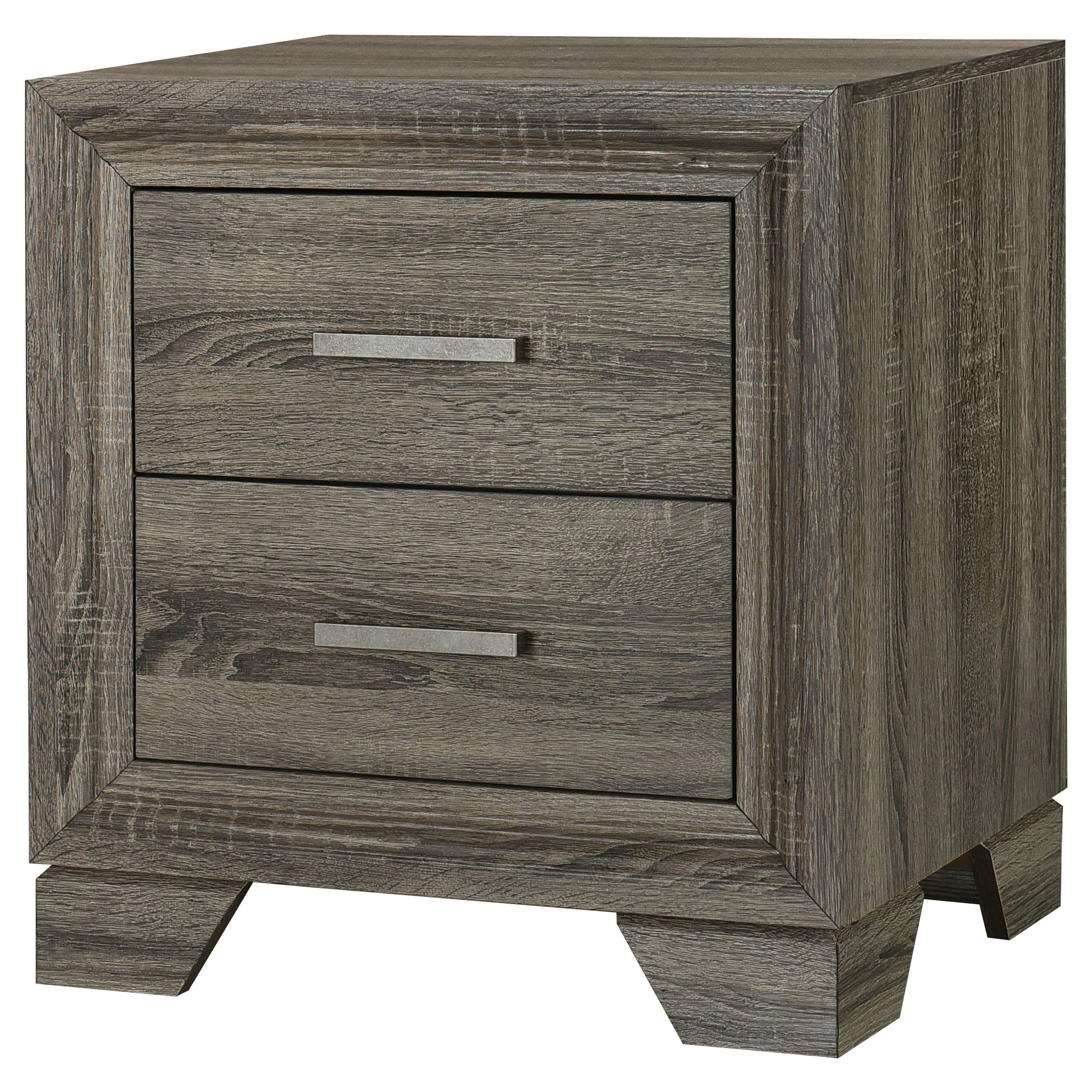 Coaster Fine Furniture Wright - 2-Drawer Nightstand Bedside Table - Brown Oak | Meri Furniture
