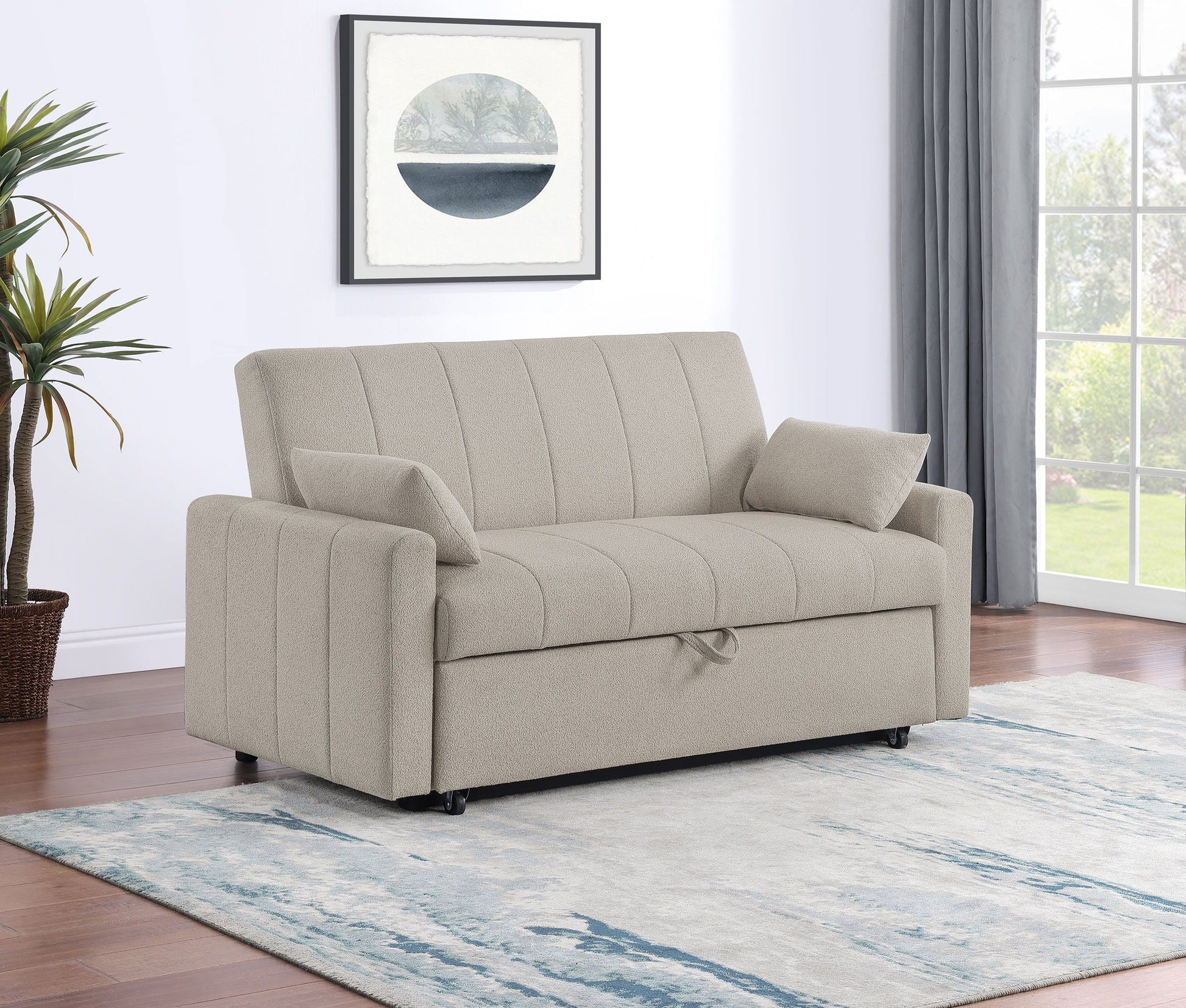 Coaster Fine Furniture Portland - Boucle Upholstered Sleeper Sofa Bed | Meri Furniture
