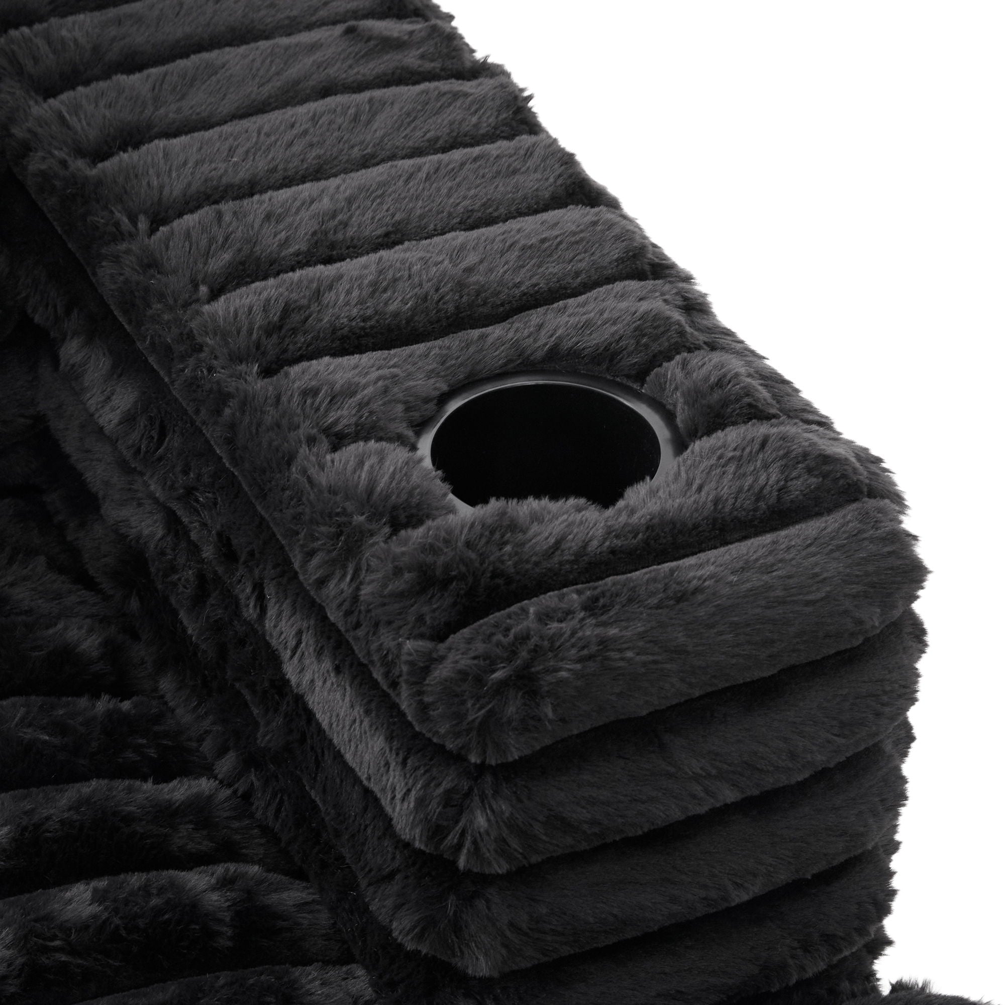 Plush Oversized Double Chaise Lounge Sofa Bed With USB Ports And Cup Holders