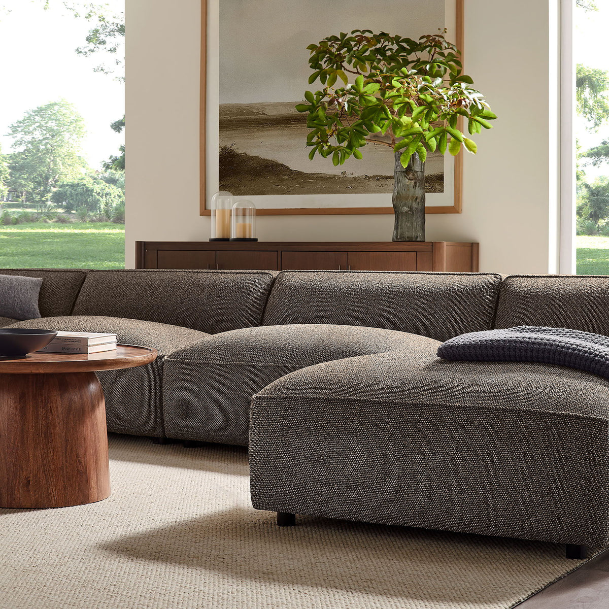 Auren 6 Piece Lattice Bouclé Upholstered Modular Sectional by Modway