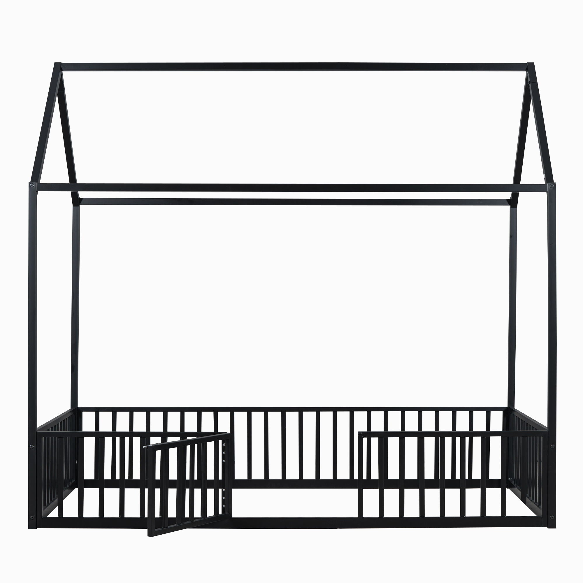 Metal House Bed With Fence And Door