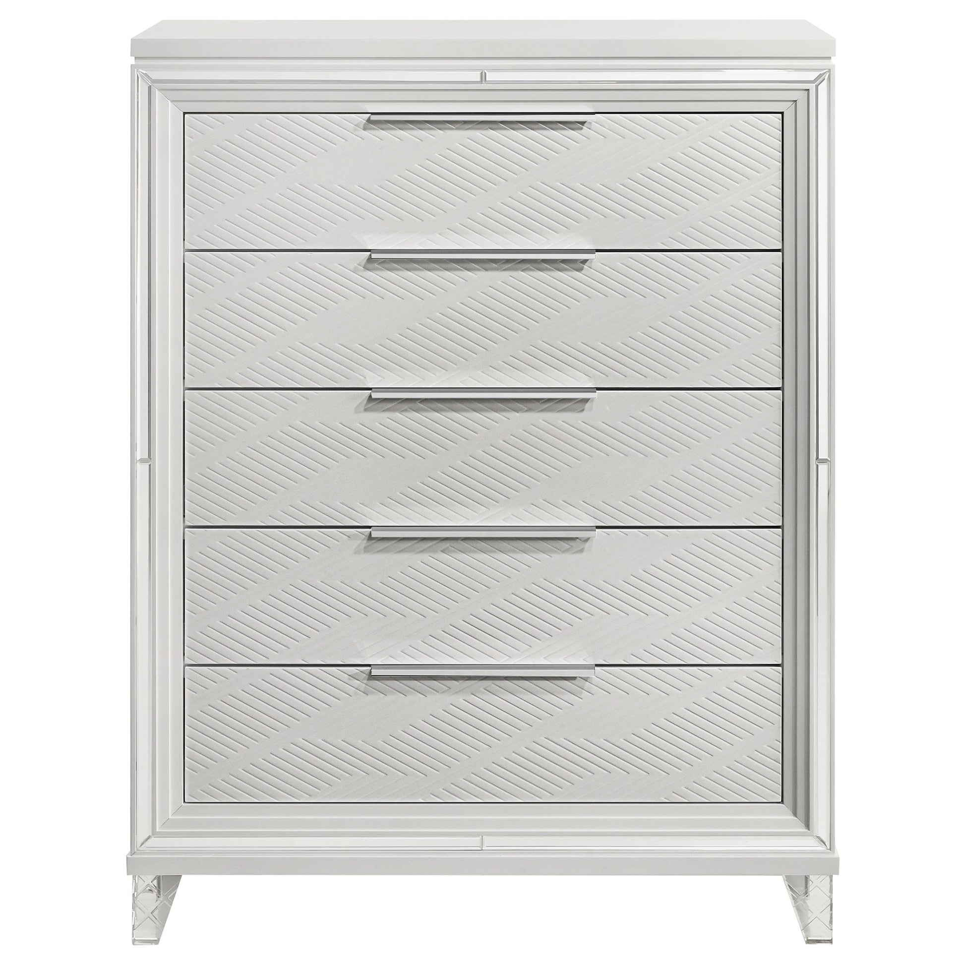 Coaster Fine Furniture Marmore - 5-Drawer Bedroom Chest Of Drawers - White | Meri Furniture