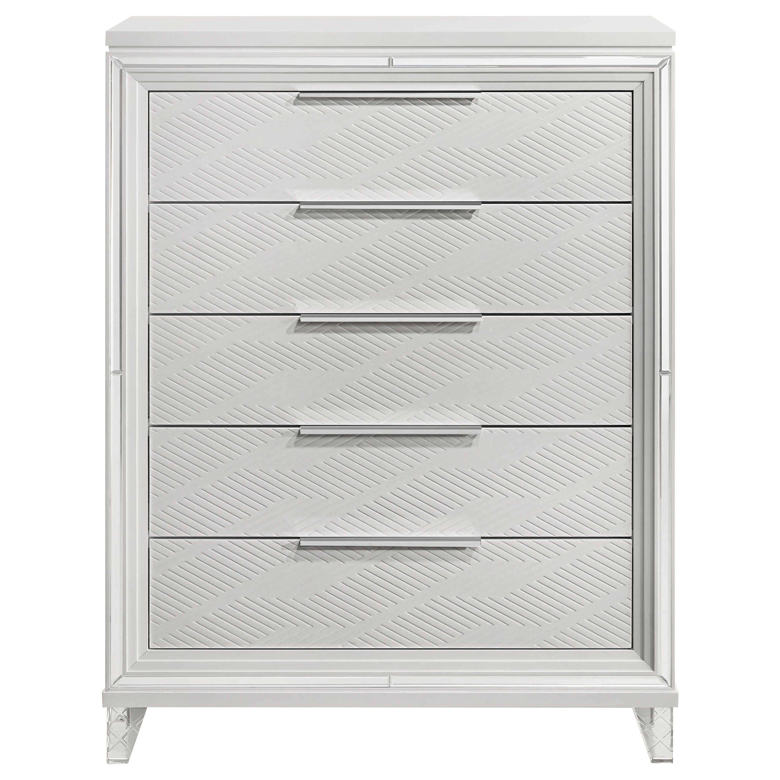 Coaster Fine Furniture Marmore - 5-Drawer Bedroom Chest Of Drawers - White | Meri Furniture