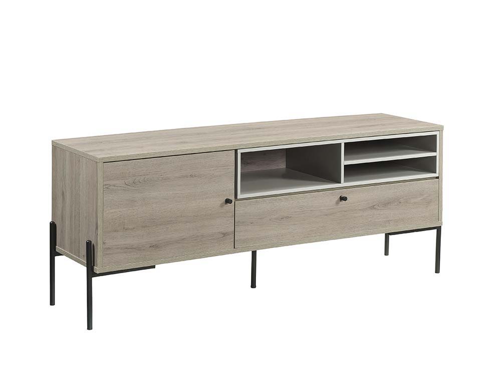 ACME Hattie - TV Stand - Rustic Oak Finish | Meri Furniture
