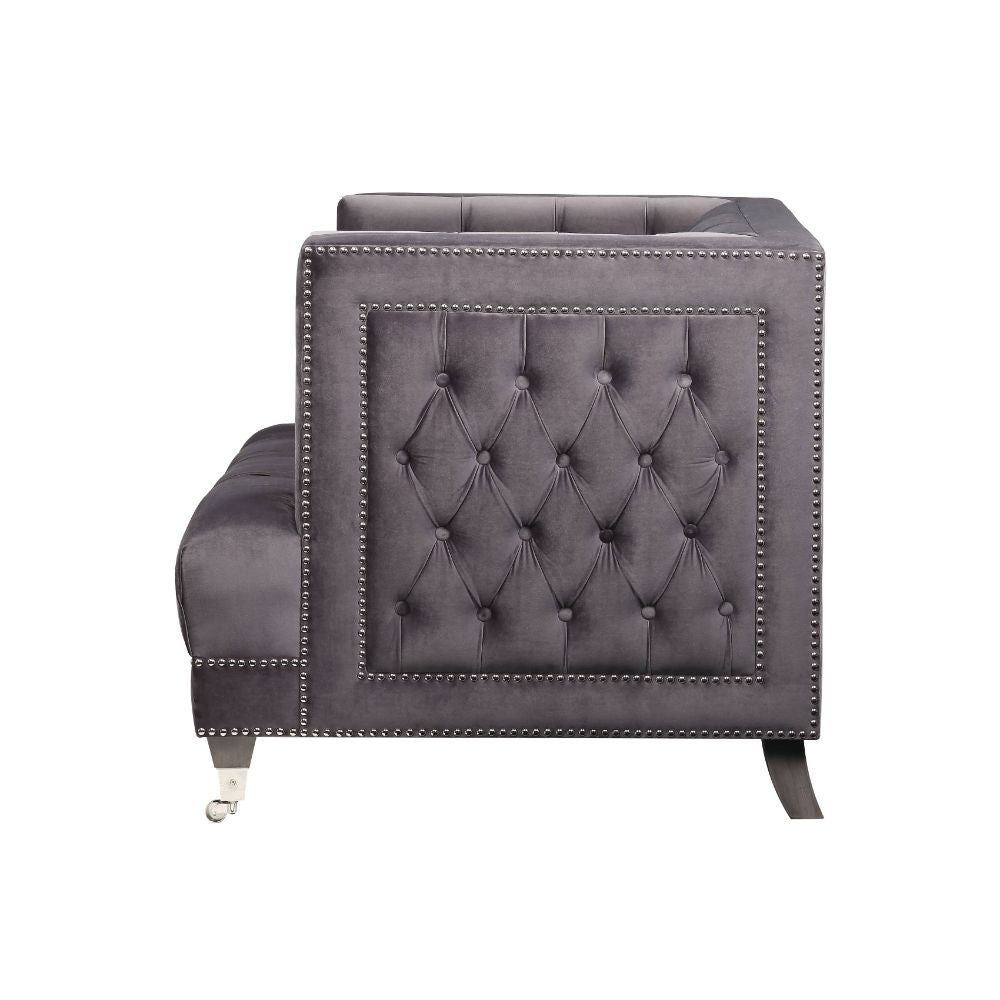 ACME Hegio - Sofa - Gray Velvet | Meri Furniture