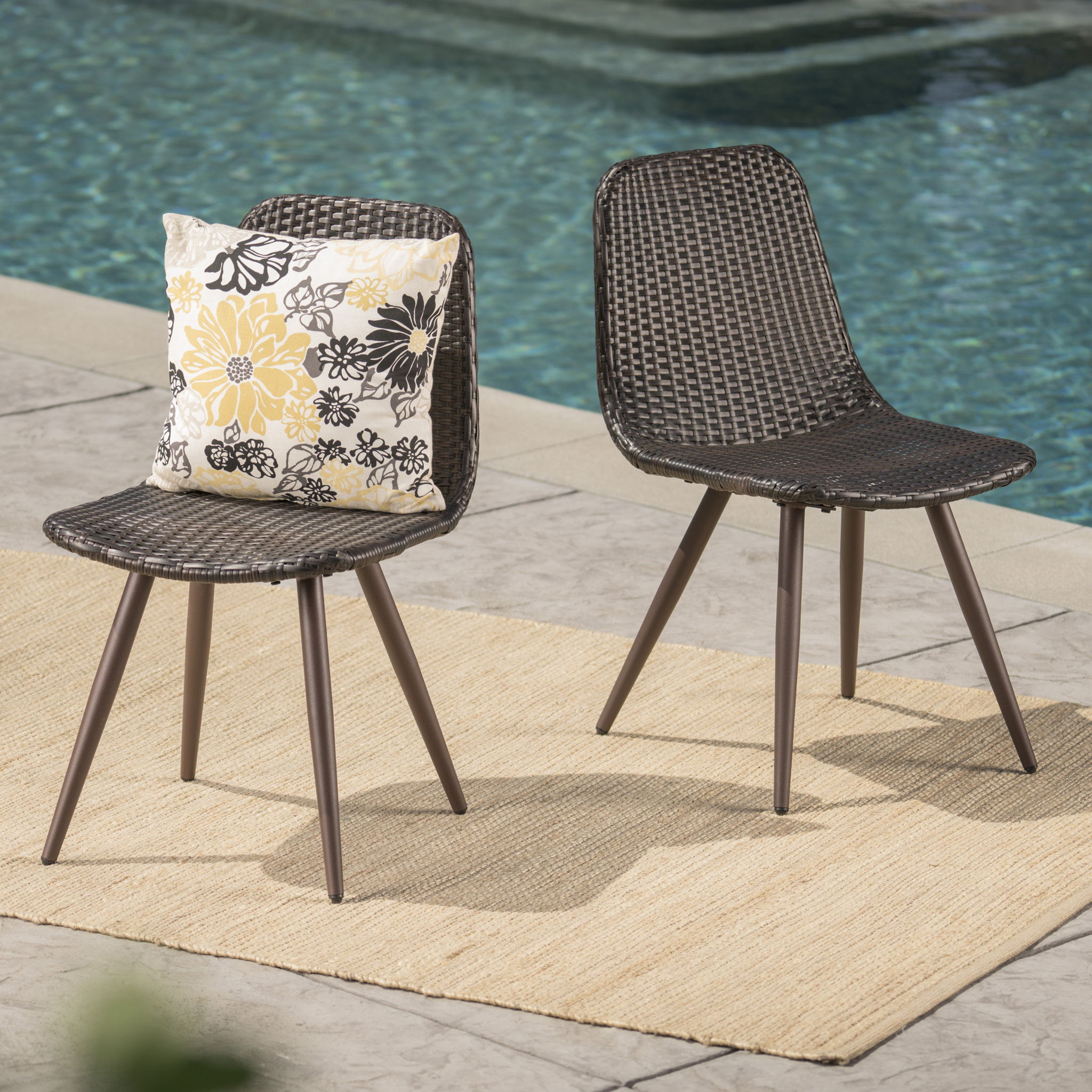 Dreamweaver - Outdoor Dining Chair With Powder Coated Legs (Set of 2) - Brown