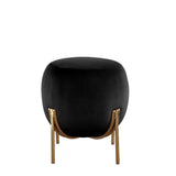 Assembled, Backless Round Ottoman (NO Storage) • Fully Padded Seat: Corduroy • Armless • Wooden Inner Frame • Metal Straight Leg