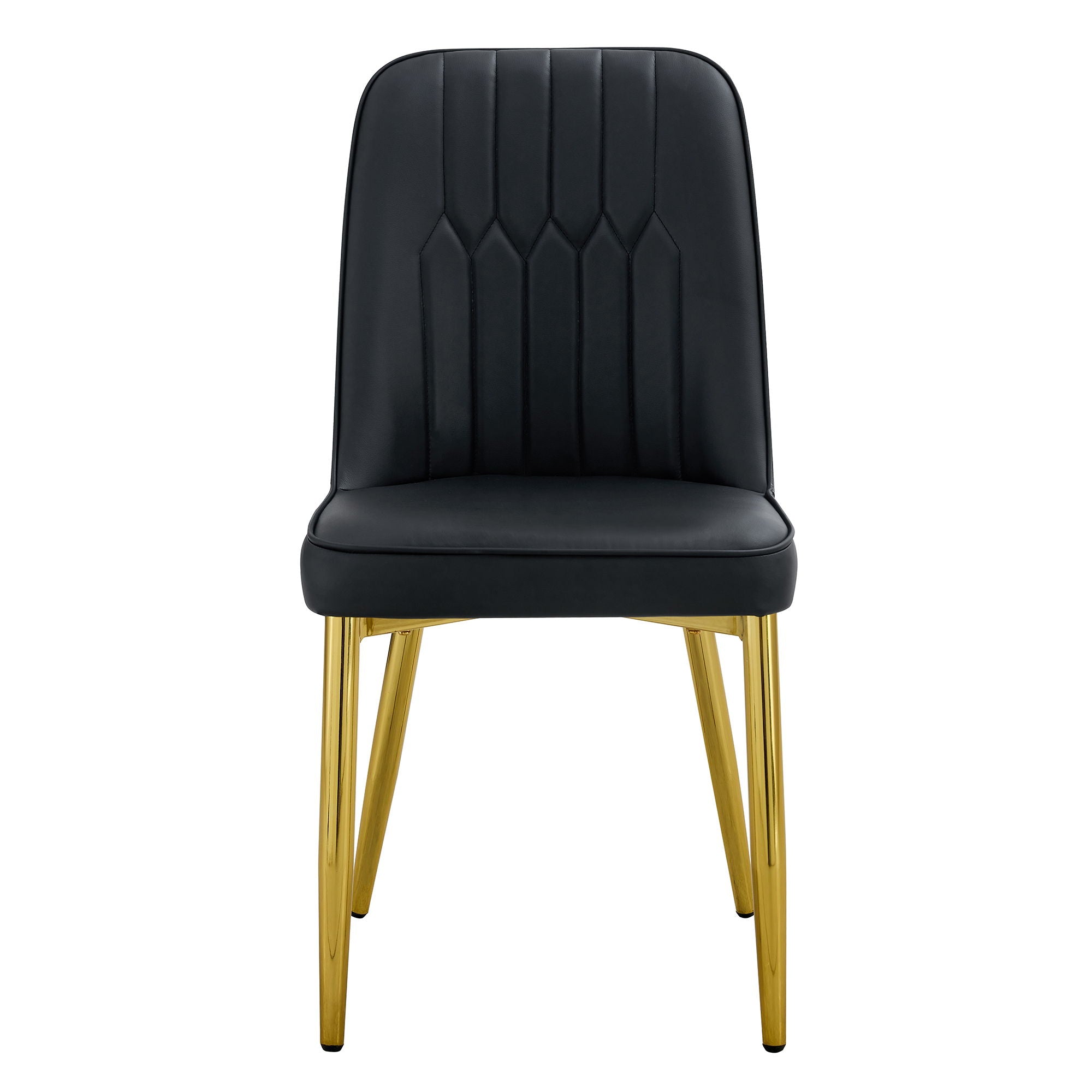 Modern Dining Chairs With Metal Legs And Simple Line Design On Backrest