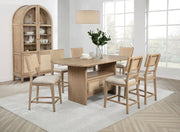 Coaster Fine Furniture Kailani - 8 Piece Counter Dining Set with Cabinet - Beige Oak | Meri Furniture