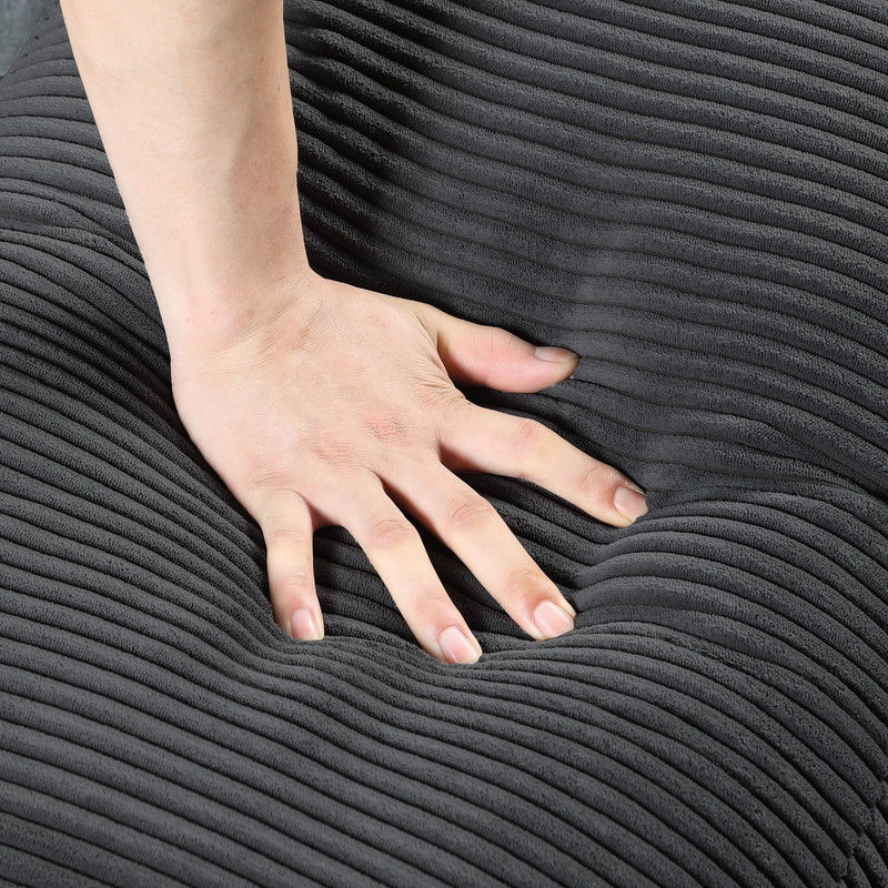 Mystic 105"W Dark Gray Corduroy Reversible Sectional Sofa Chaise