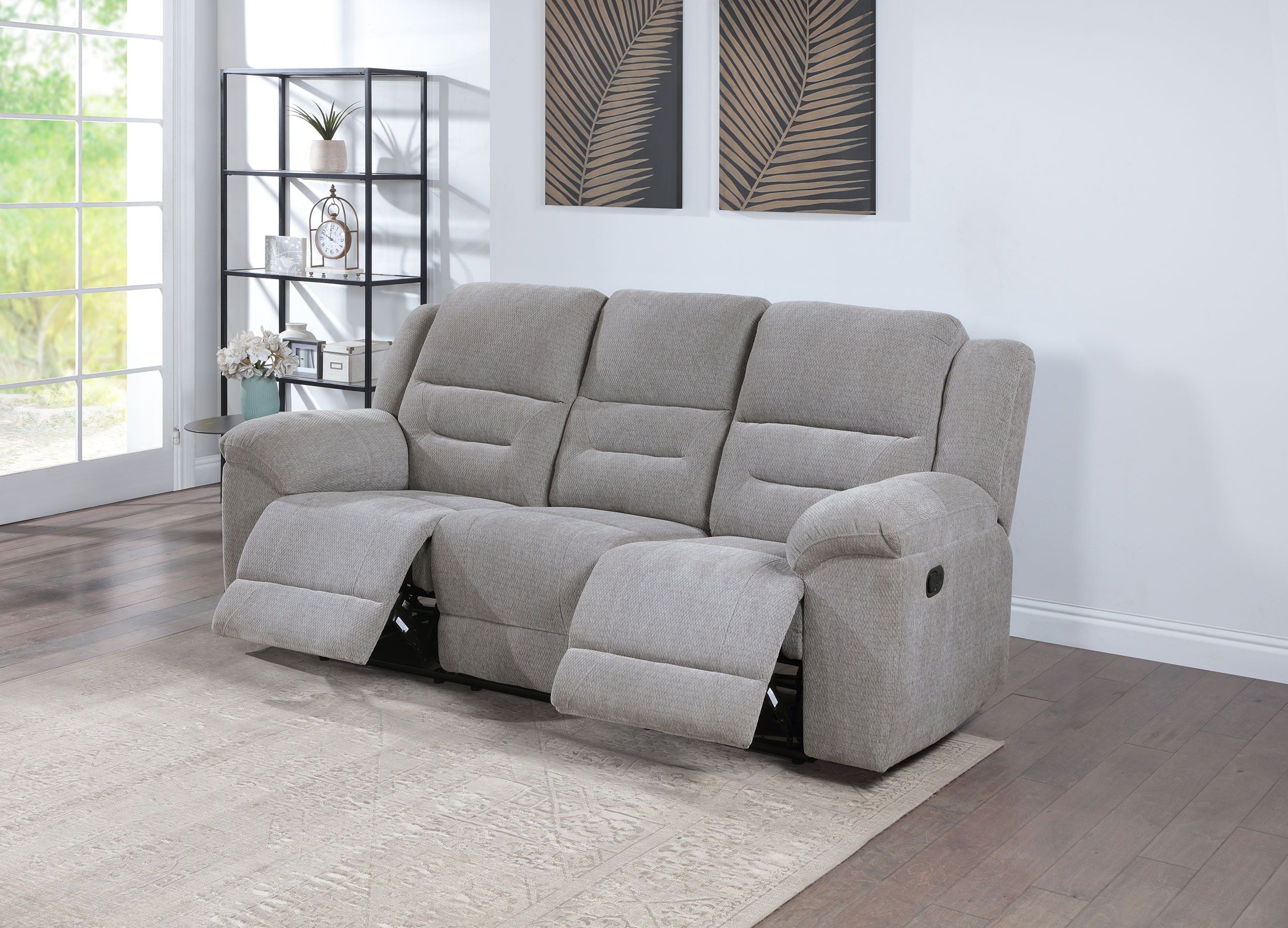 Coaster Fine Furniture Gilson - Chenille Upholstered Reclining Sofa - Gray | Meri Furniture