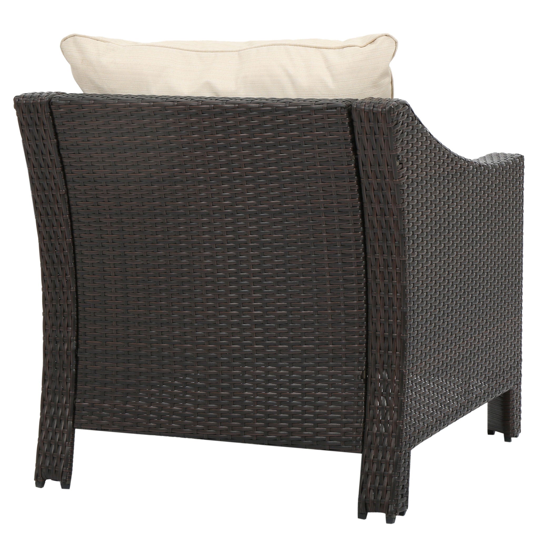 Antibes - 4 Pieces Wicker Chat Set - Brown / Beige