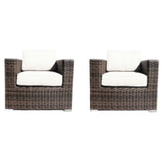 Outdoor Chairs Set With Cushions - Brown Mix