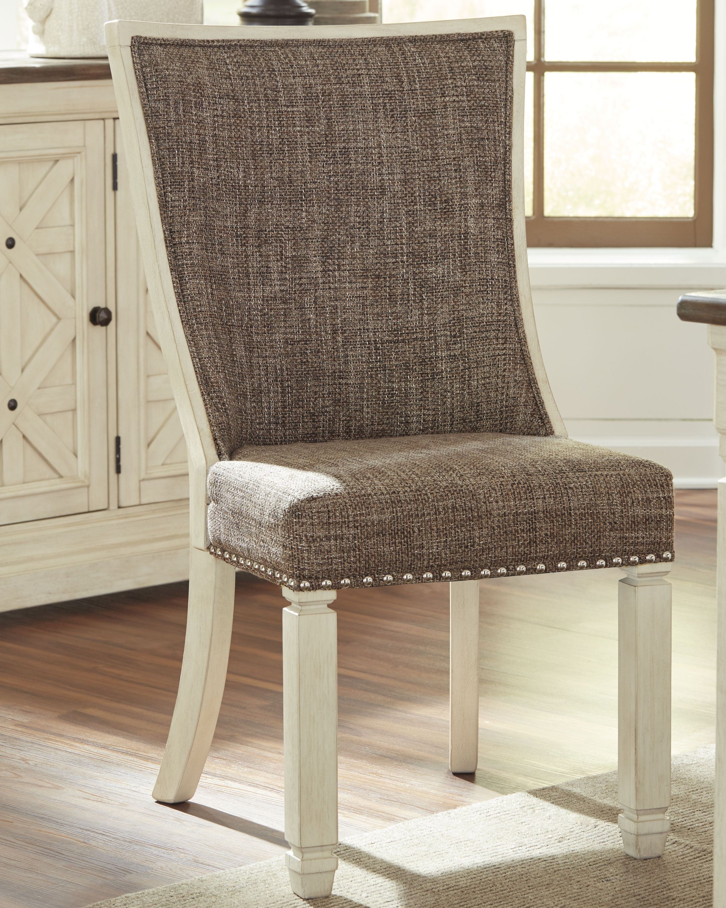 Signature Design by Ashley® Bolanburg - Brown / Beige - Dining Uph Side Chair (Set of 2) - Lattice Back | Meri Furniture