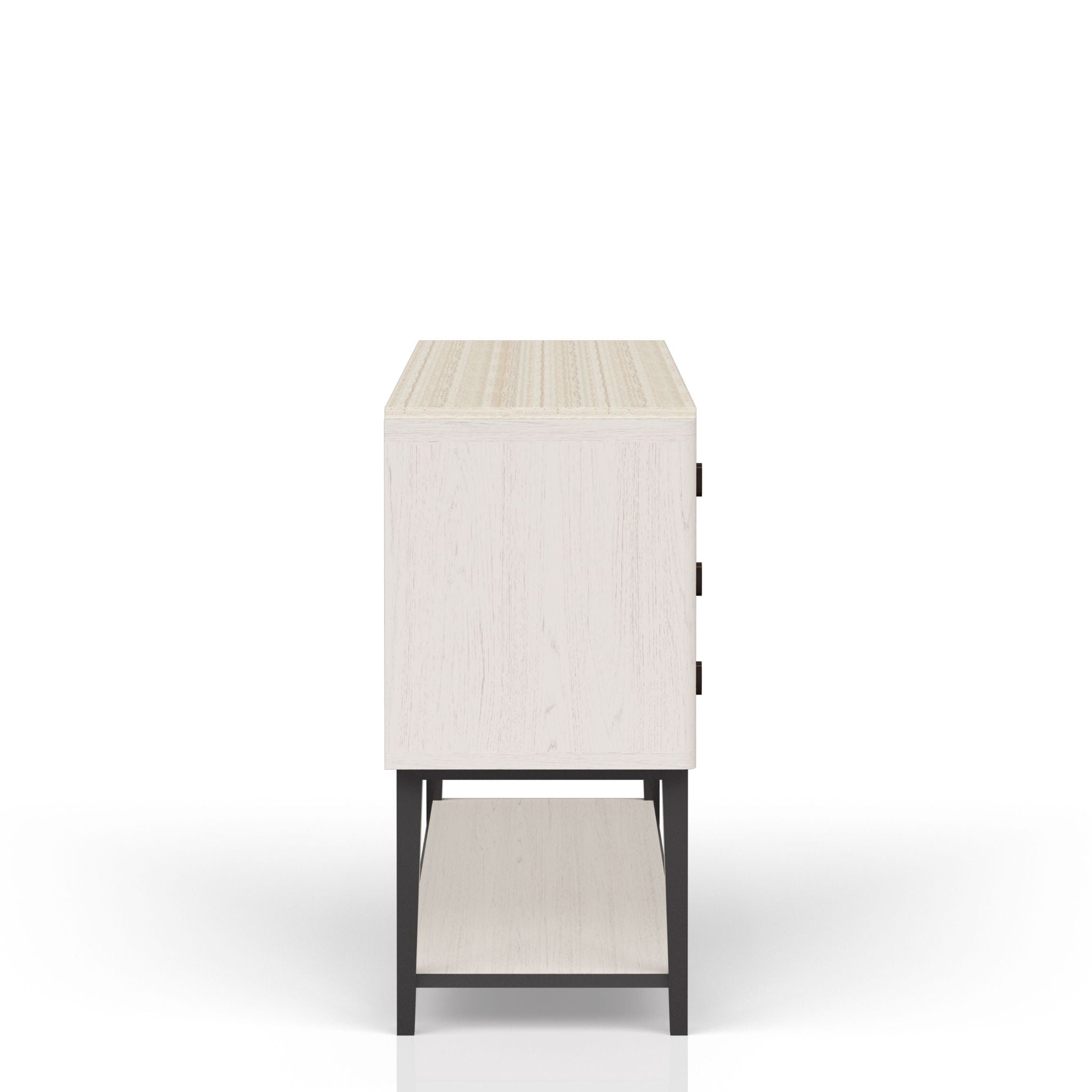 Server With Metal Base - White