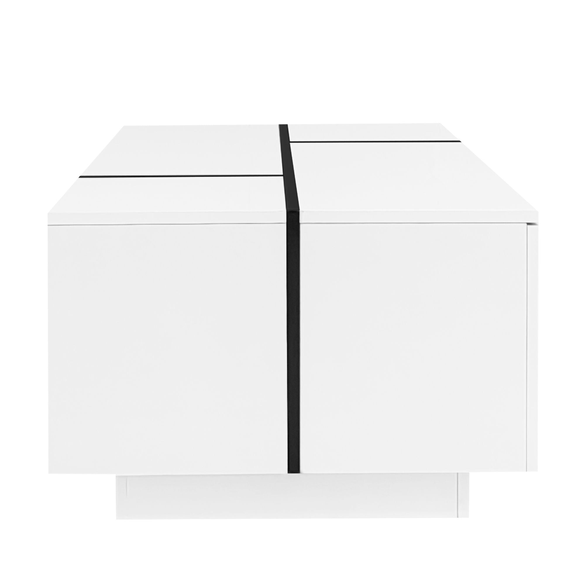 Extendable Coffee Table With 2 Hidden Storage Space And 2 Drawers For Living Room