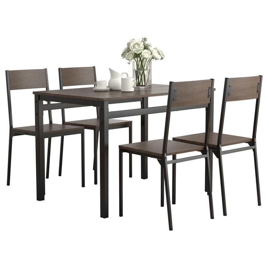 Coaster Fine Furniture Lana - 5 Piece Rectangular Dining Set - Dark Brown And Black | Meri Furniture