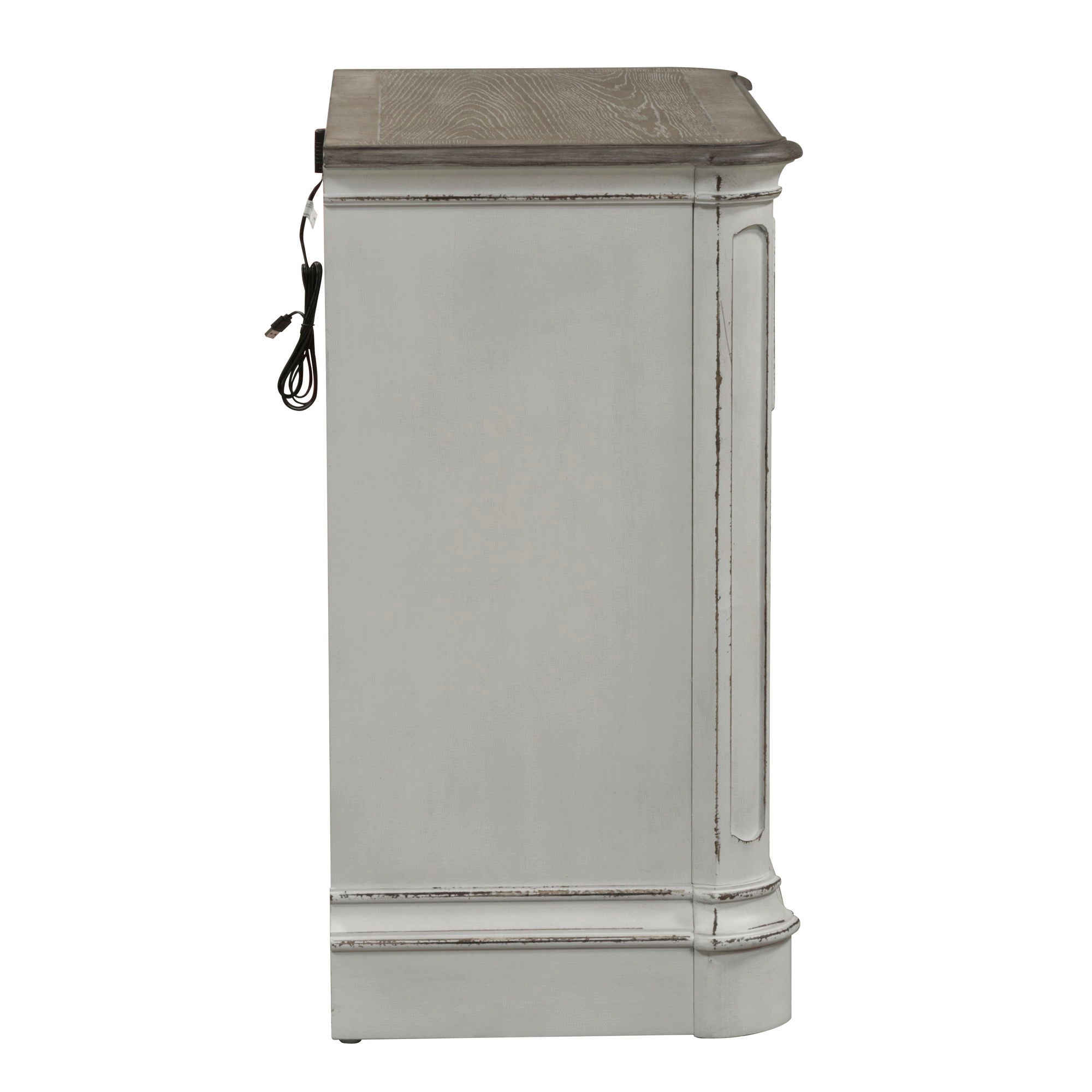 Liberty Furniture Magnolia Manor - 3 Drawer Bedside Chest With Charging Station - White | Meri Furniture