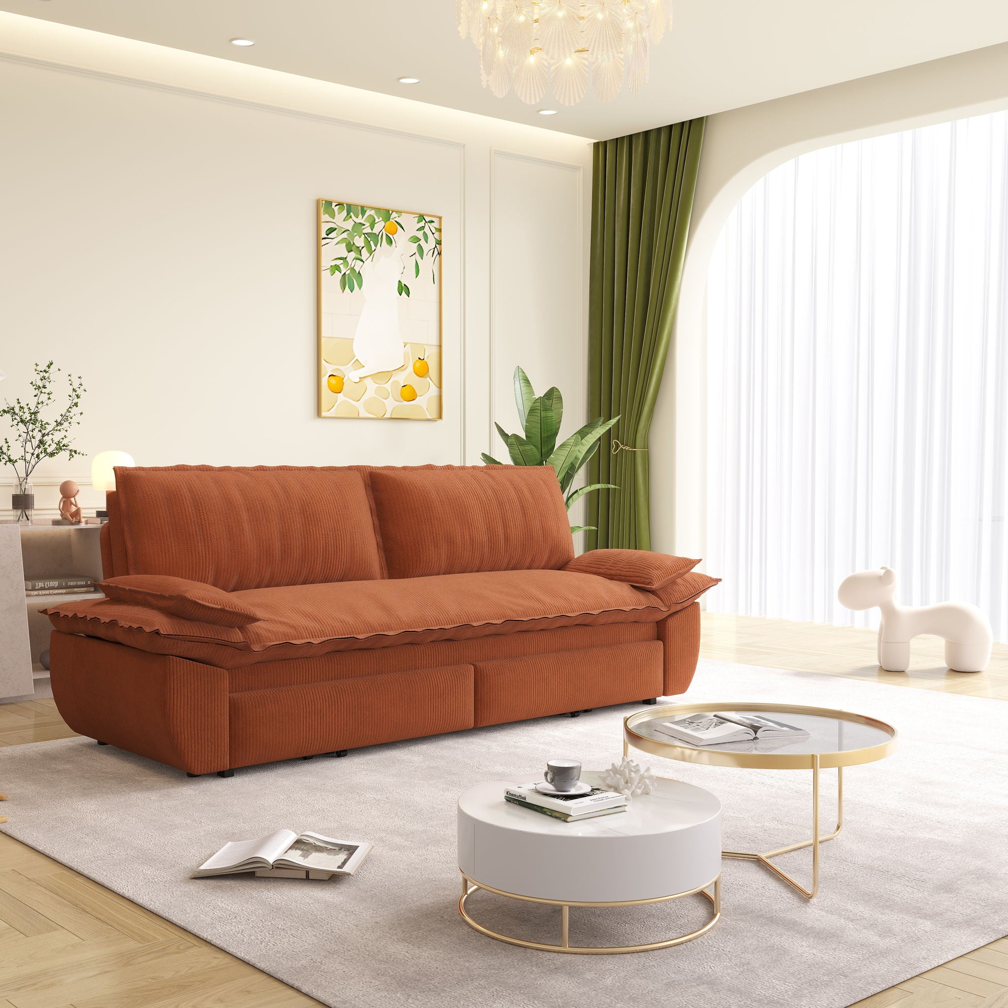 Queen Pull Out Sofa Bed, 3 In 1 Convertible Sleeper Sofa