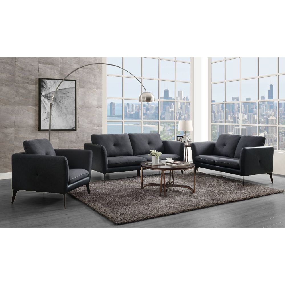 ACME Harun - Sofa - Gray Fabric & PU | Meri Furniture