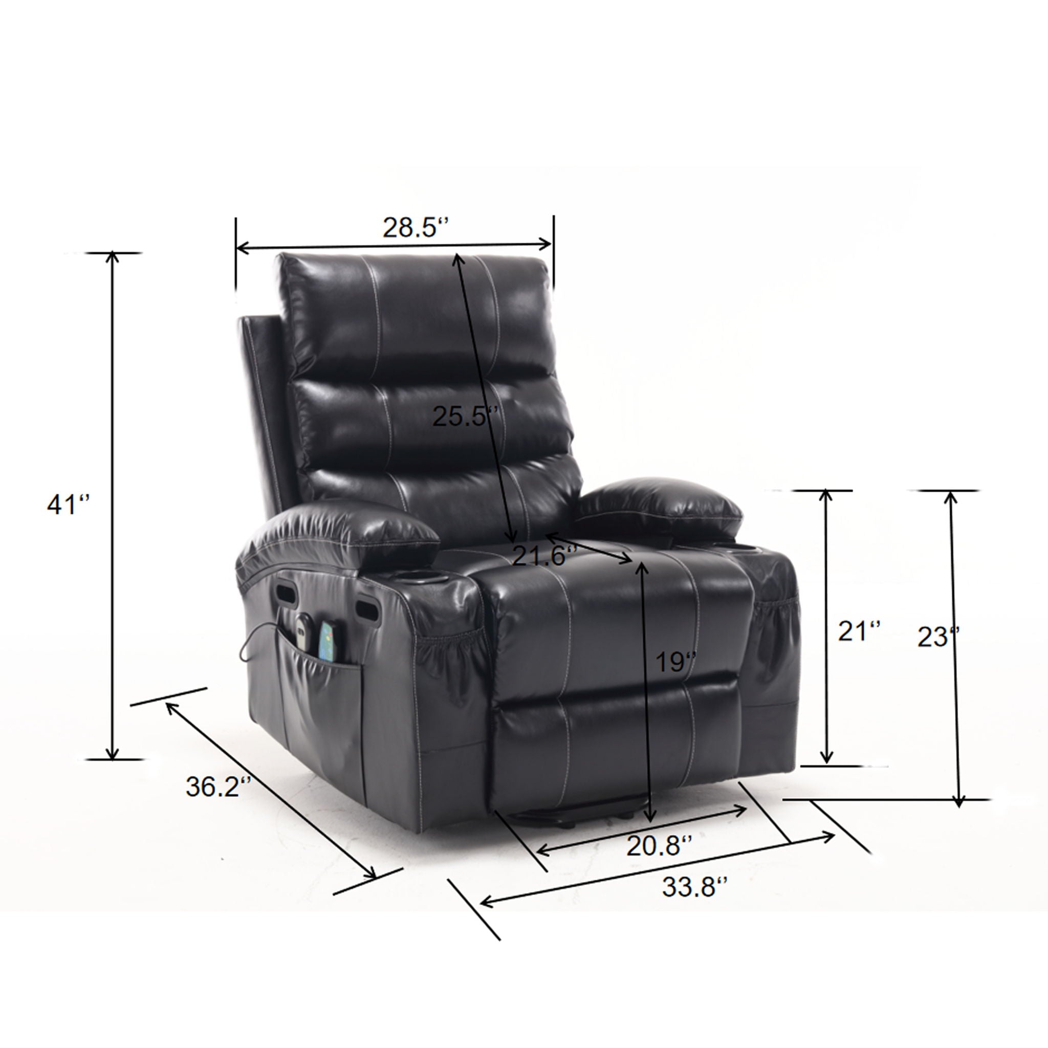 Cozy Electric Power Lift Recliner Chair Sofa For Elderly With Vibration Massage And Lumbar Heat