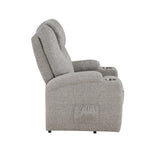 Seat Construction: Pocket Coil Tight Seat & Back Cushion Power Lift 2 Cup Holders Included Cushion Thickness: 6"