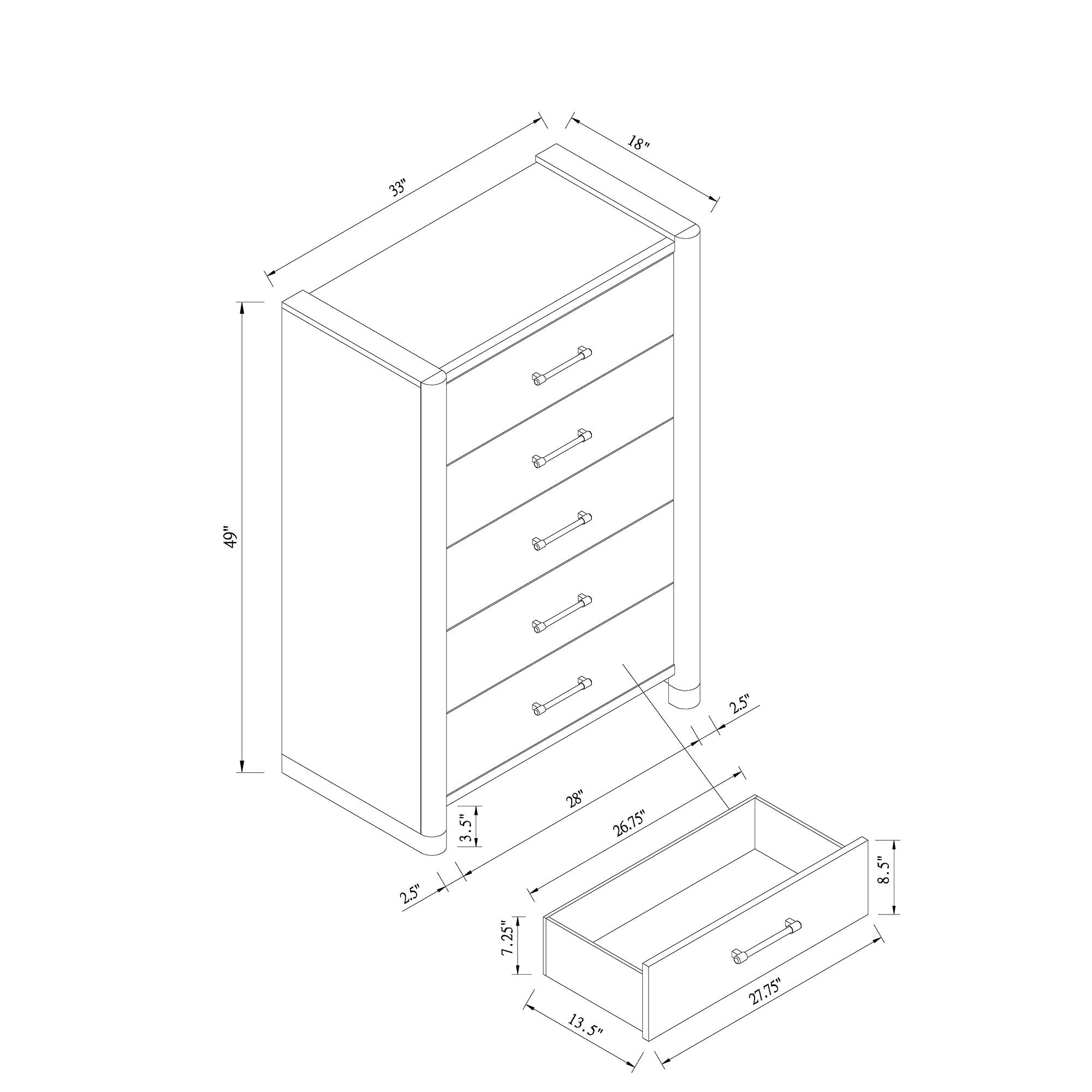 Sarai - Chest With Spacious Drawers - Brown
