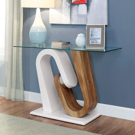 Furniture of America Batam - Sofa Table - White / Natural Tone | Meri Furniture