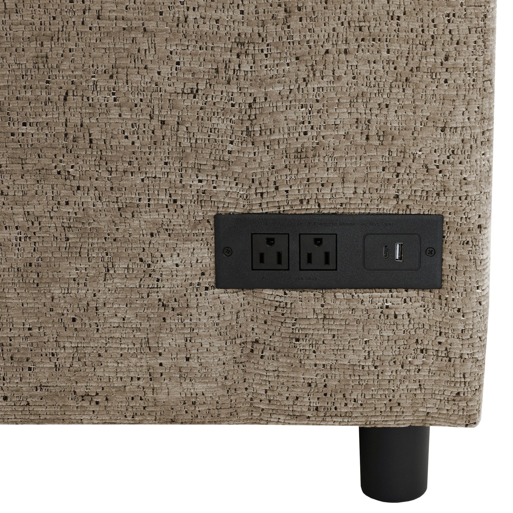 U-Shaped Sectional Sofa Bed With Storage, Charging Ports, And Cup Holders - Brown