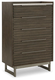 Arkenton - Five Drawer Chest - Grayish Brown / White