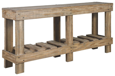 Ashley Furniture Susandeer - Brown - Console Sofa Table | Meri Furniture