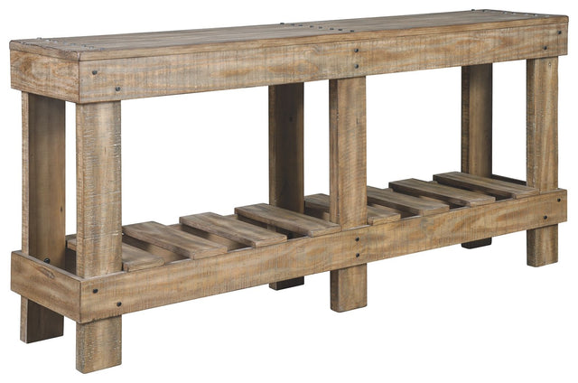 Ashley Furniture Susandeer - Brown - Console Sofa Table | Meri Furniture