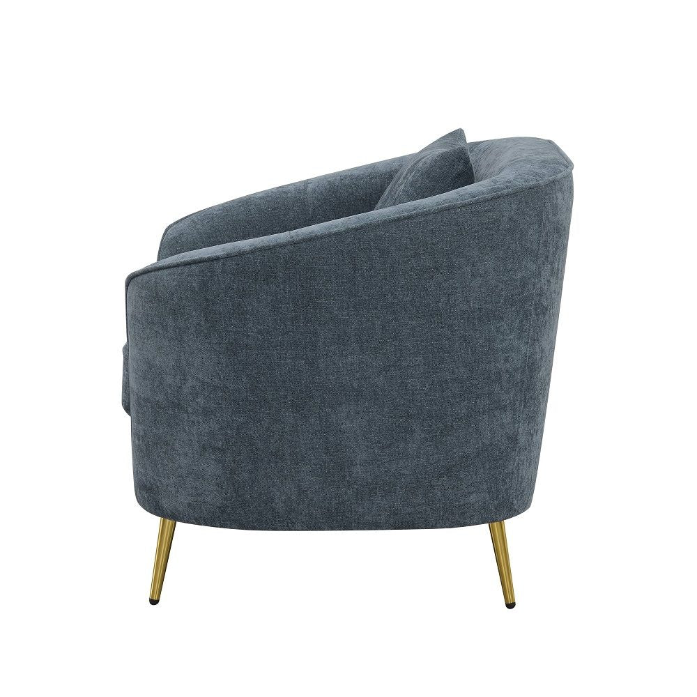 ACME Nakendra - Chair With Pillow - Cobalt Gray | Meri Furniture