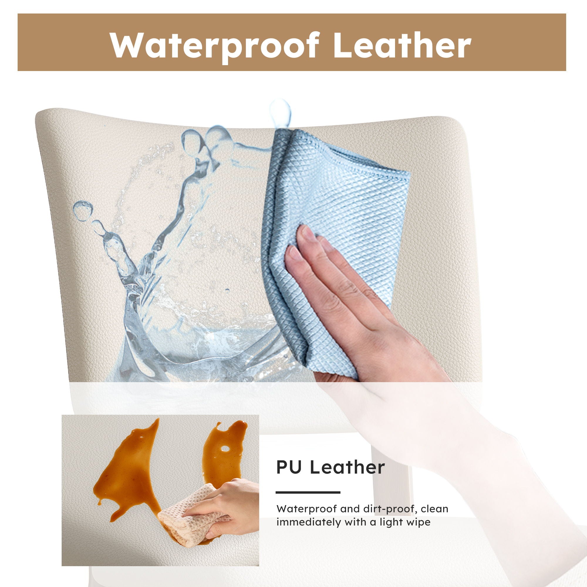 Dining Chair (Set of 2) - White / Deep Walnut