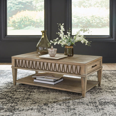 Liberty Furniture Devonshire - Drawer Cocktail Table - Weathered Sandstone | Meri Furniture
