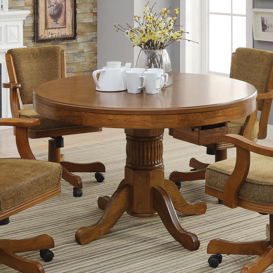 Coaster Fine Furniture Mitchell - Round Dining And Billiard Poker Game Table - Amber | Meri Furniture