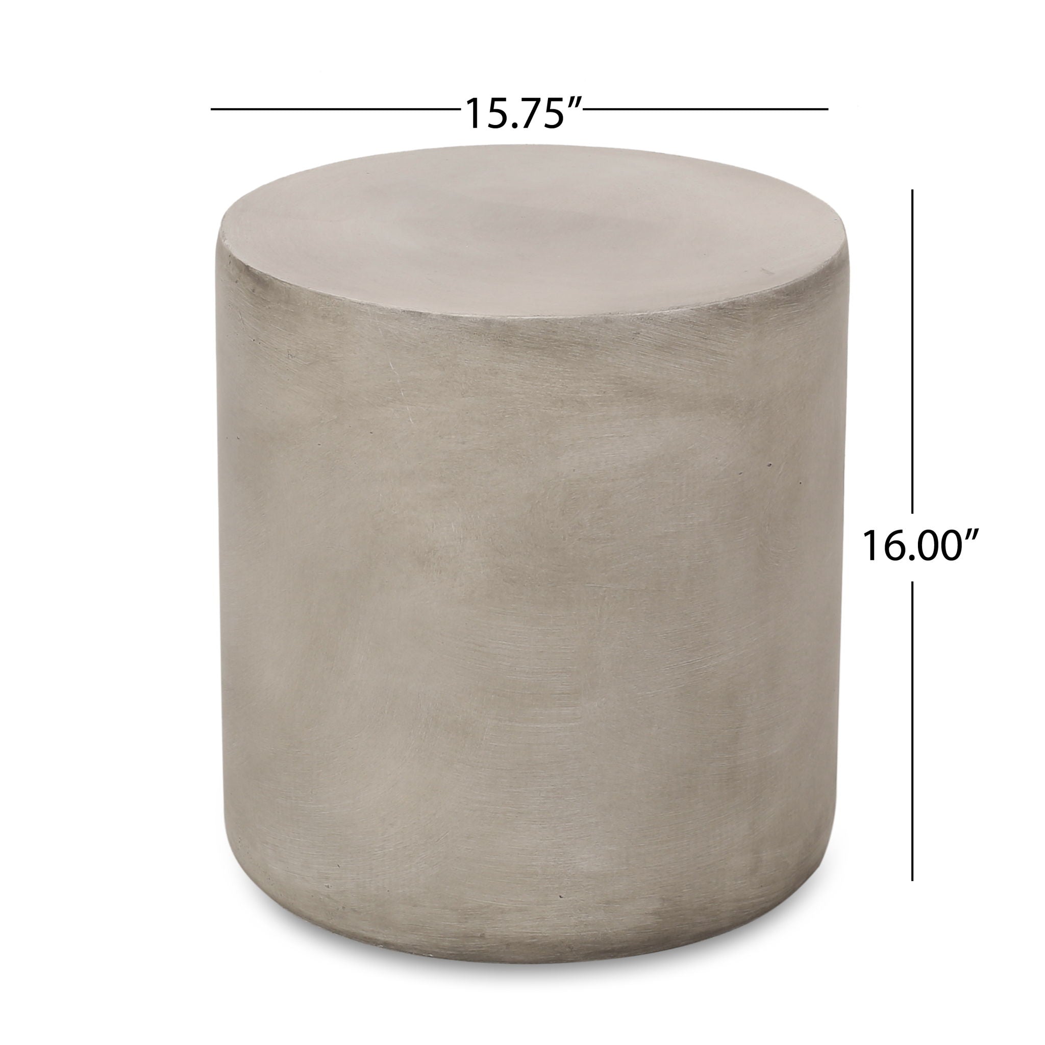 Cylindrical Design, Outdoor Lightweight Concrete Side Table