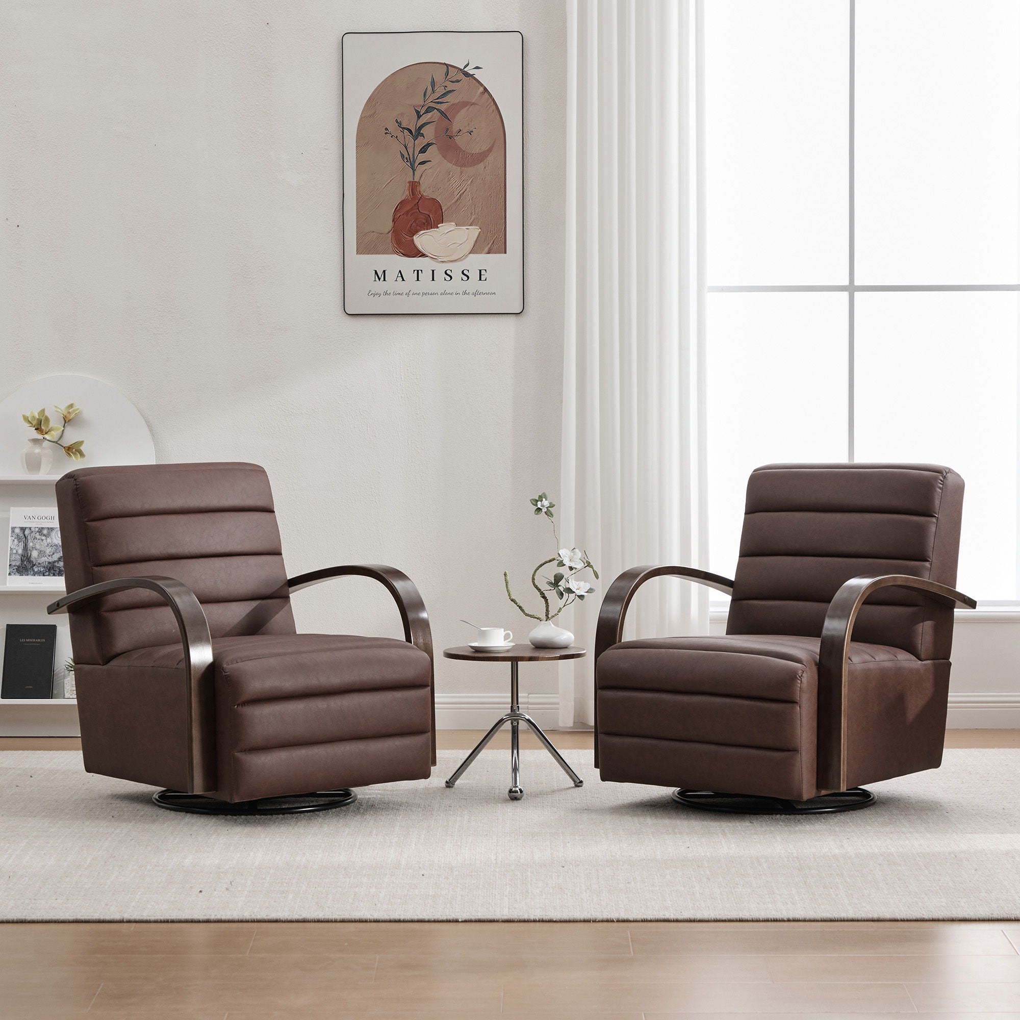 360° Swivel Accent Chair With Armrests, Comfy Lounge