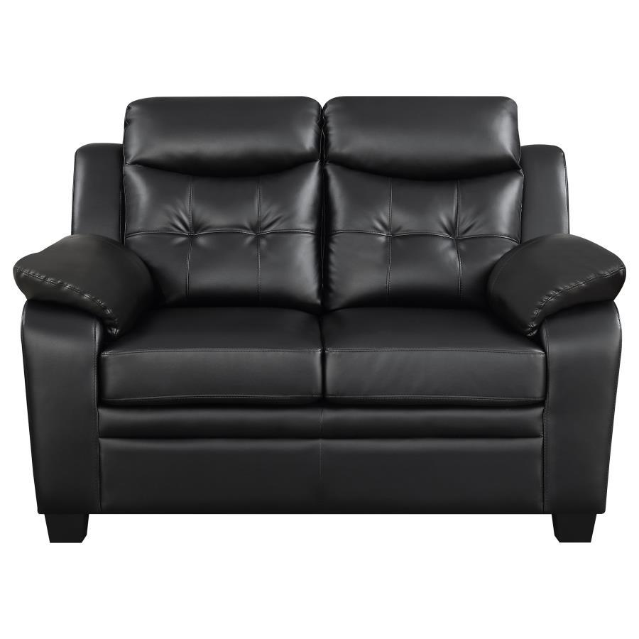 Coaster Fine Furniture Finley - Upholstered Padded Arm Tufted Loveseat - Black | Meri Furniture