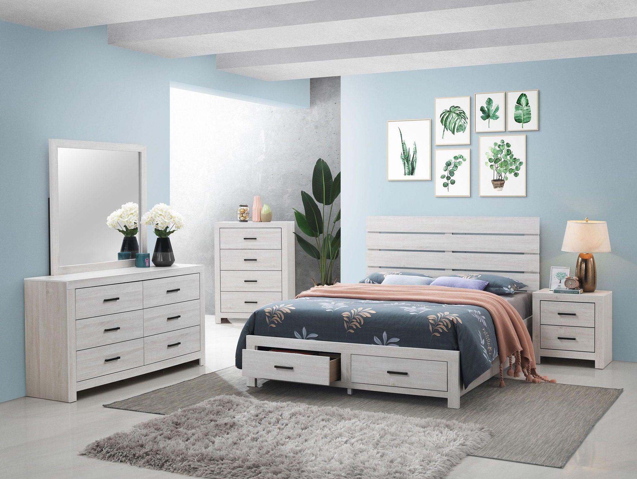 Brantford 5-piece Queen Bedroom Set Coastal White