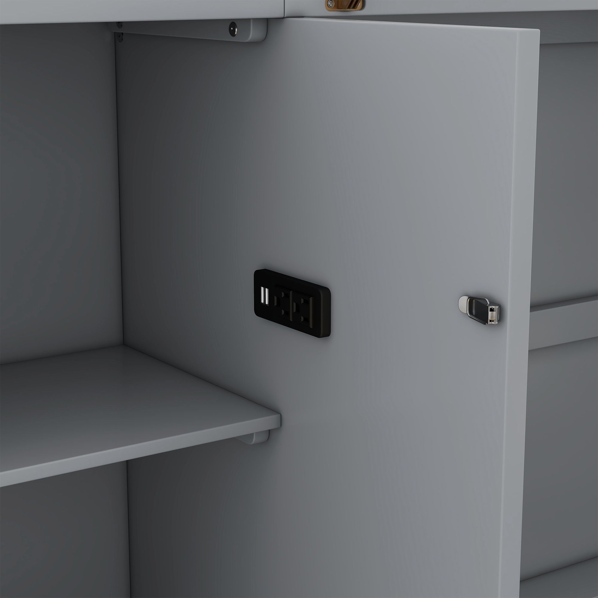 Murphy Bed With Shelves, Drawers And USB Ports